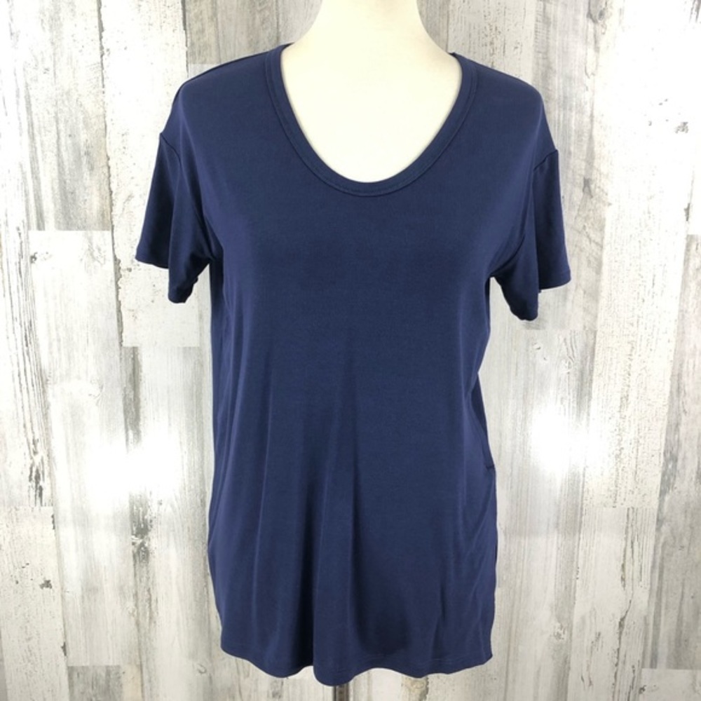 Theory Women's Blue Scoop Neck Tee Shirt Sz S